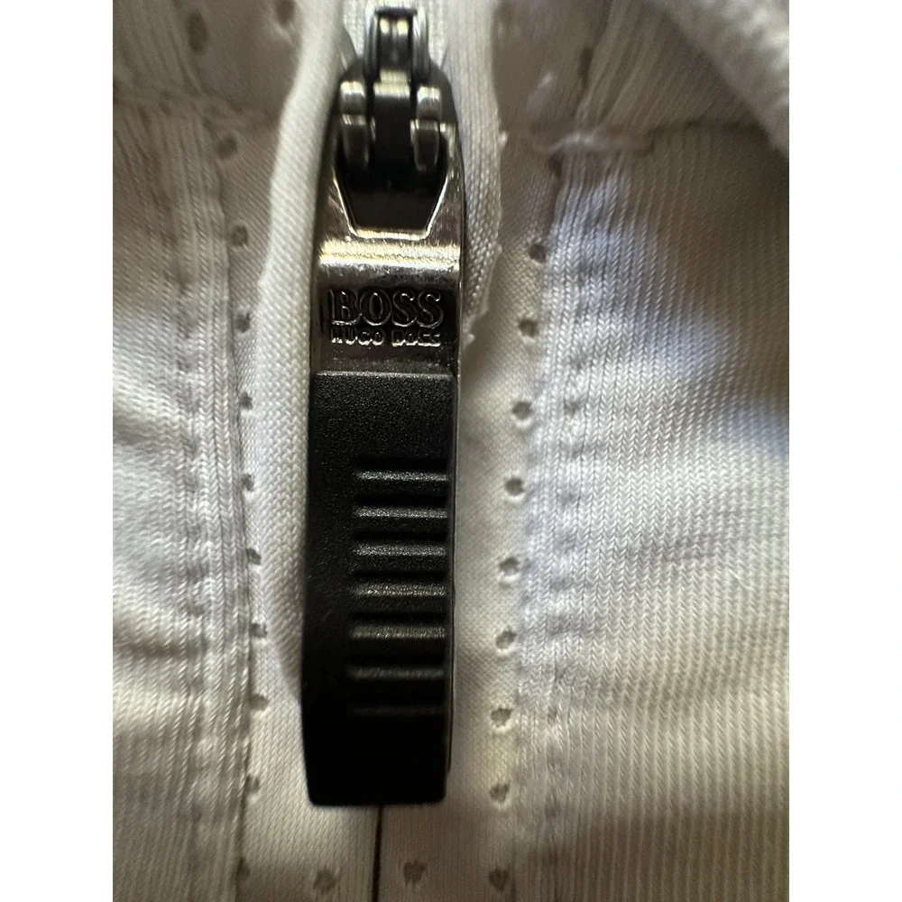 BOSS Athleisure Philix 1 polo shirt 1/4 Zip Light‎ Gray Medium READ